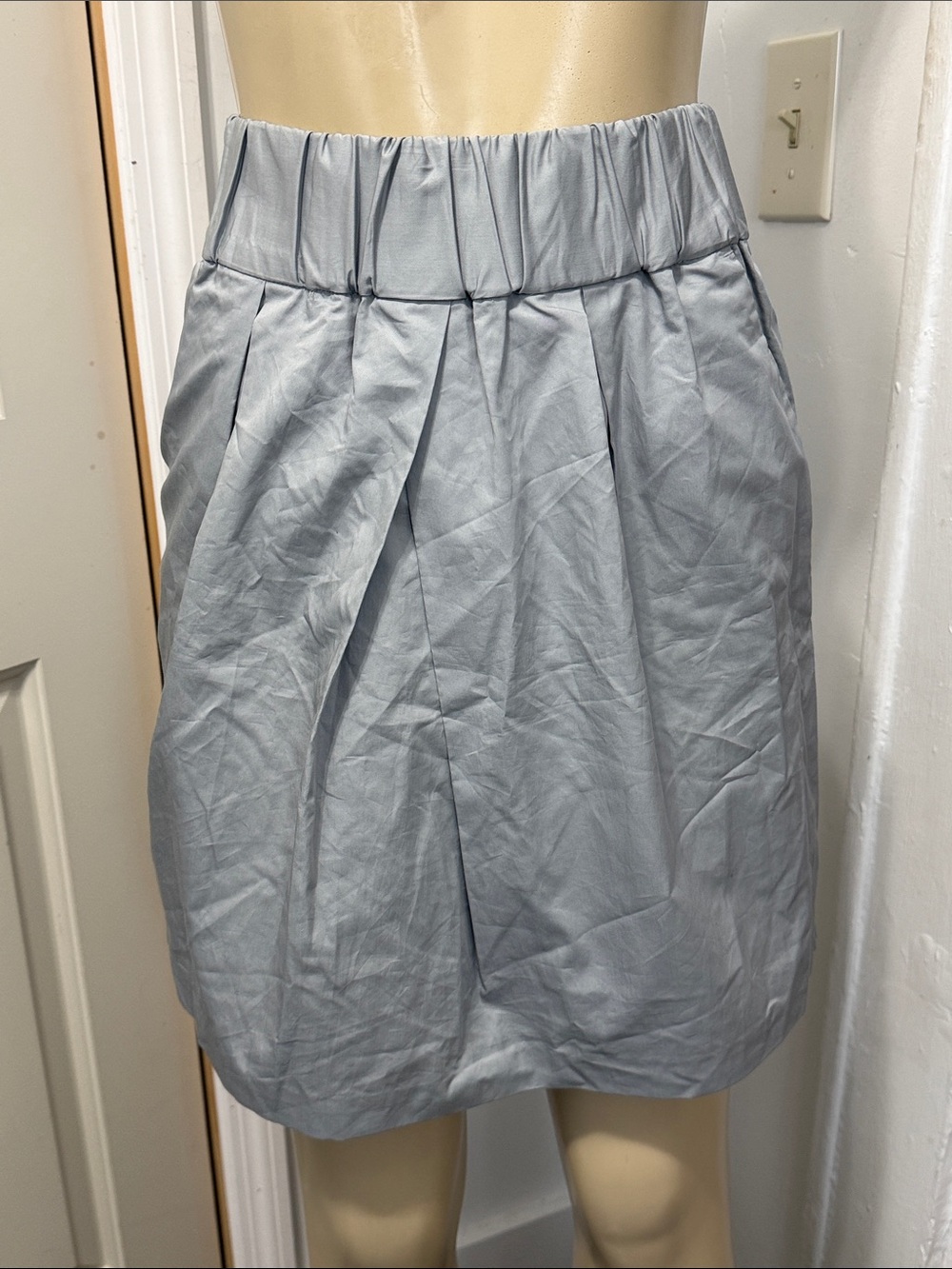 Banana Republic Light Gray Pleated Mini Skirt
